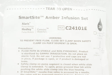 CareFusion C24101E SmartSite Amber Infusion Set 26mL x 112inch (x)